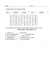 English Worksheets: VERBS WORDSEARCH