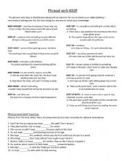 English Worksheets: Phrasal verb KEEP