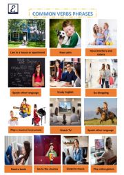 English Worksheets: Vocabulary verb phrases