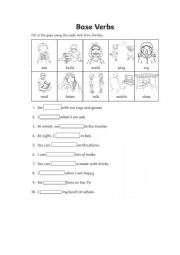 English Worksheets: Classroom verbs
