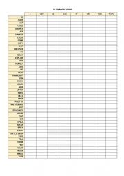 English Worksheets: Classroom verbs 