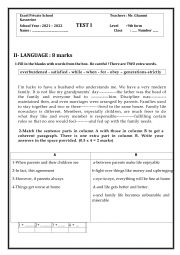 English Worksheets: test 9th formers