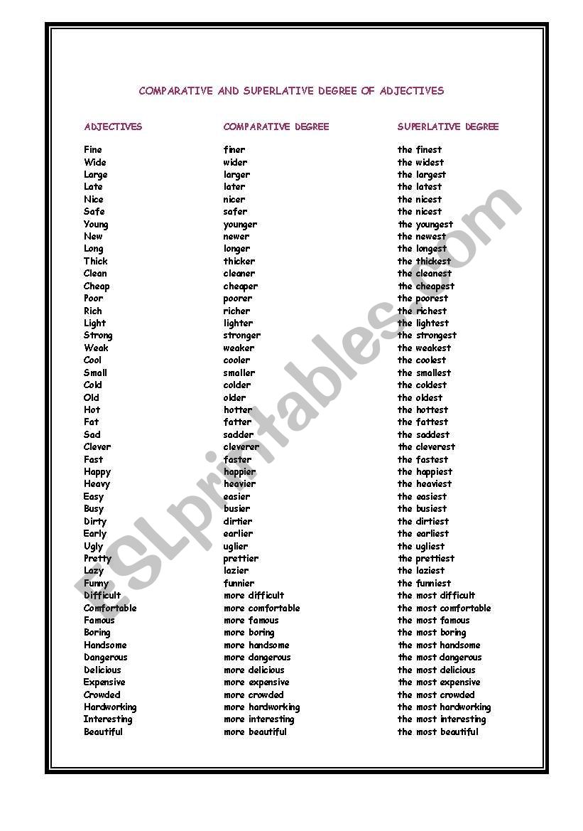 english-worksheets-degree-of-adjectives