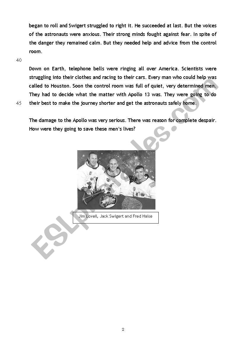 worksheet Apollo 13 Worksheet Answers english worksheets reading comprehension apollo 13