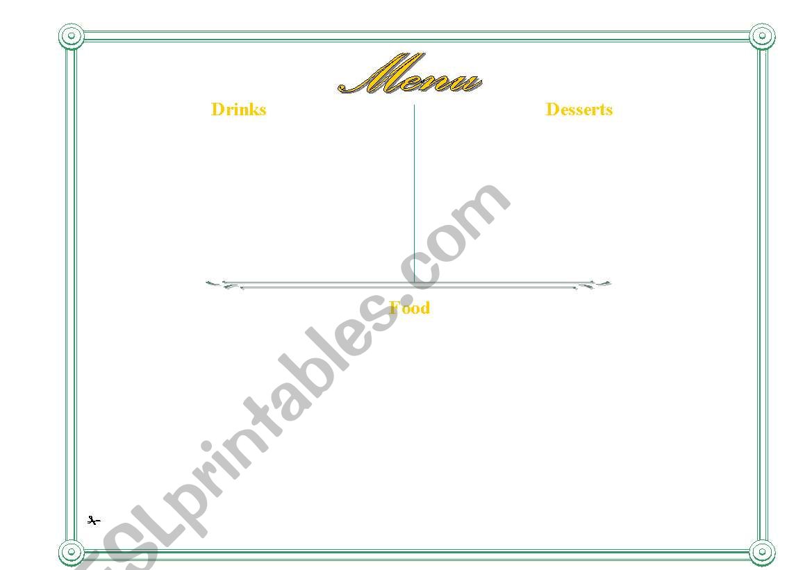 make your own restaurant menu esl worksheet by purpleflower