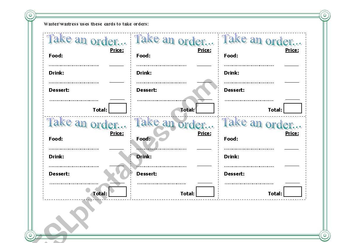 make your own restaurant menu esl worksheet by purpleflower