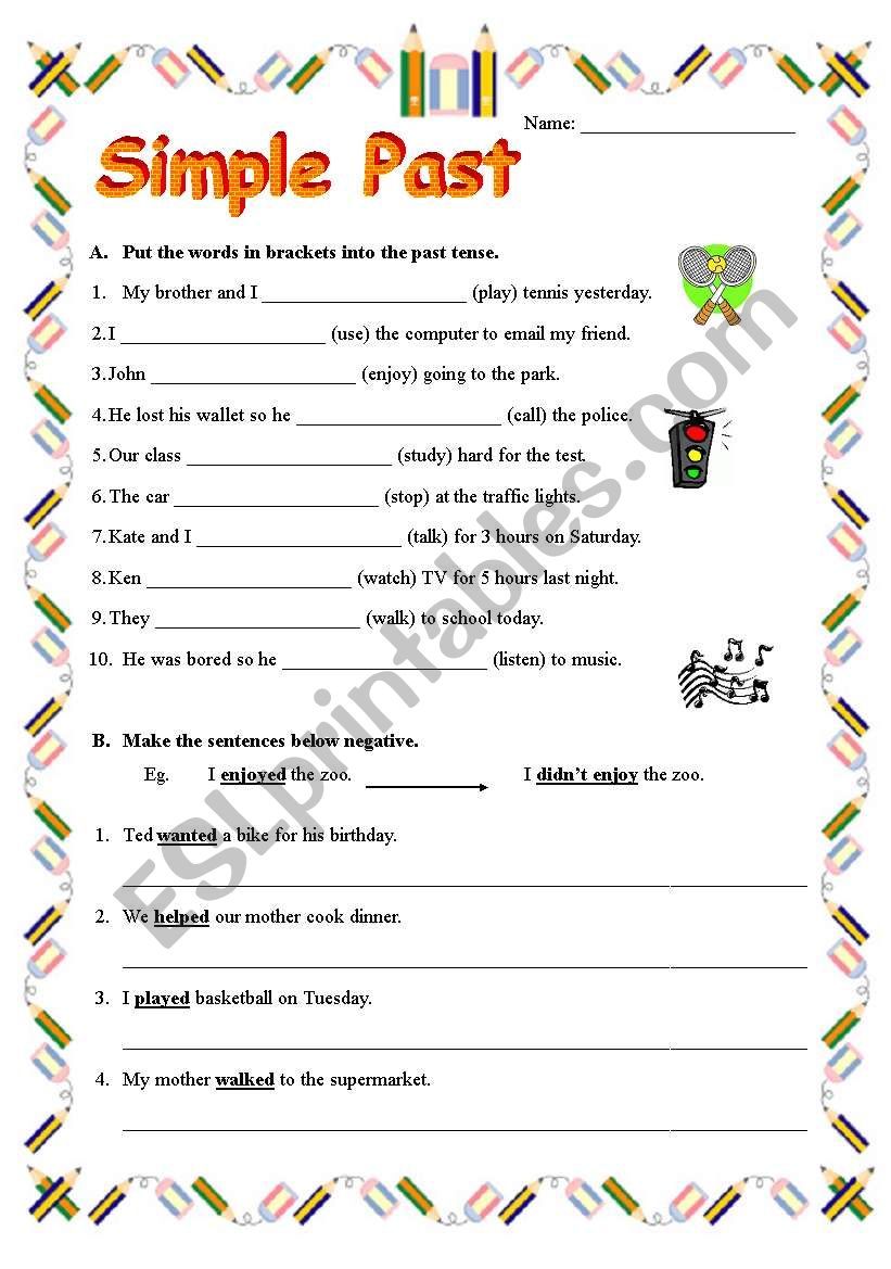 Simple Past Tense Esl Worksheet By Rennayf