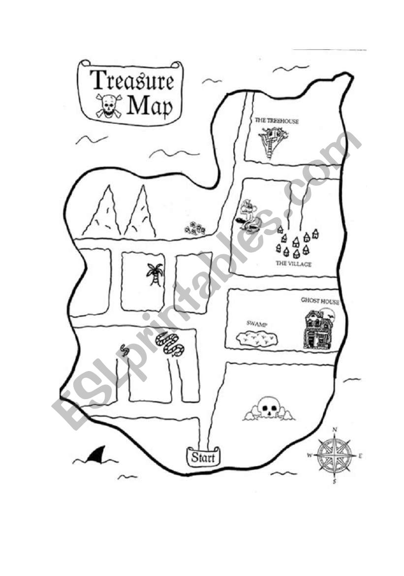 English worksheets: Treasure Hunt Activity