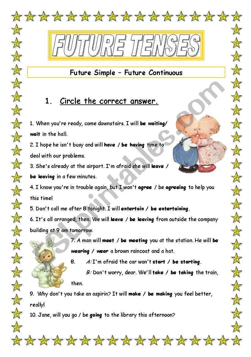 Future Tense Worksheets Grade 1