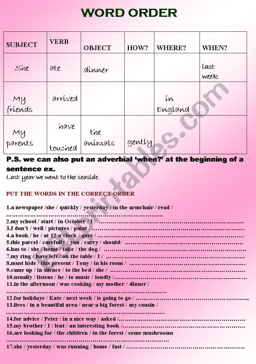 word-order-in-a-sentence-esl-worksheet-by-ajwon