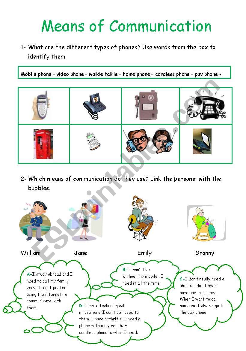 Printable Communication Worksheets