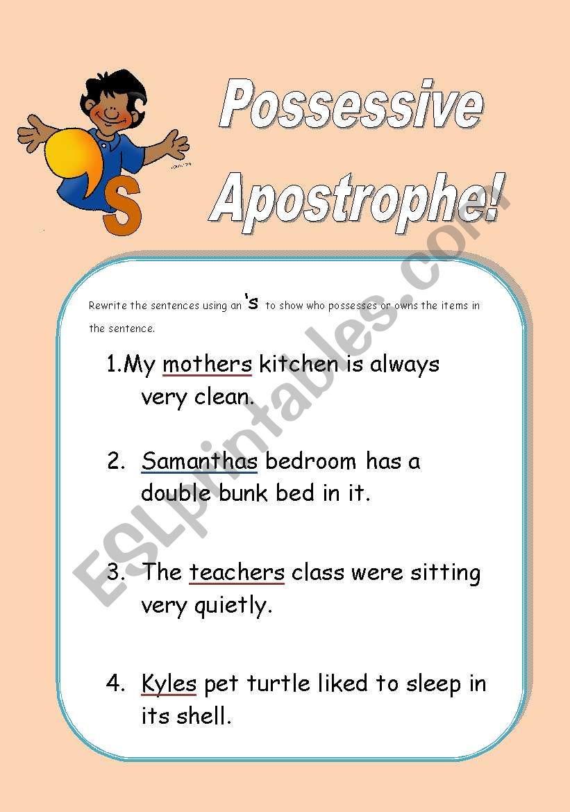 Possessive Apostrophe Worksheet 2nd Grade