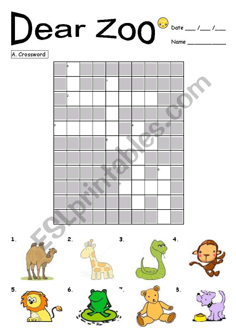 worksheet Dear Zoo Worksheet english worksheets dear zoo