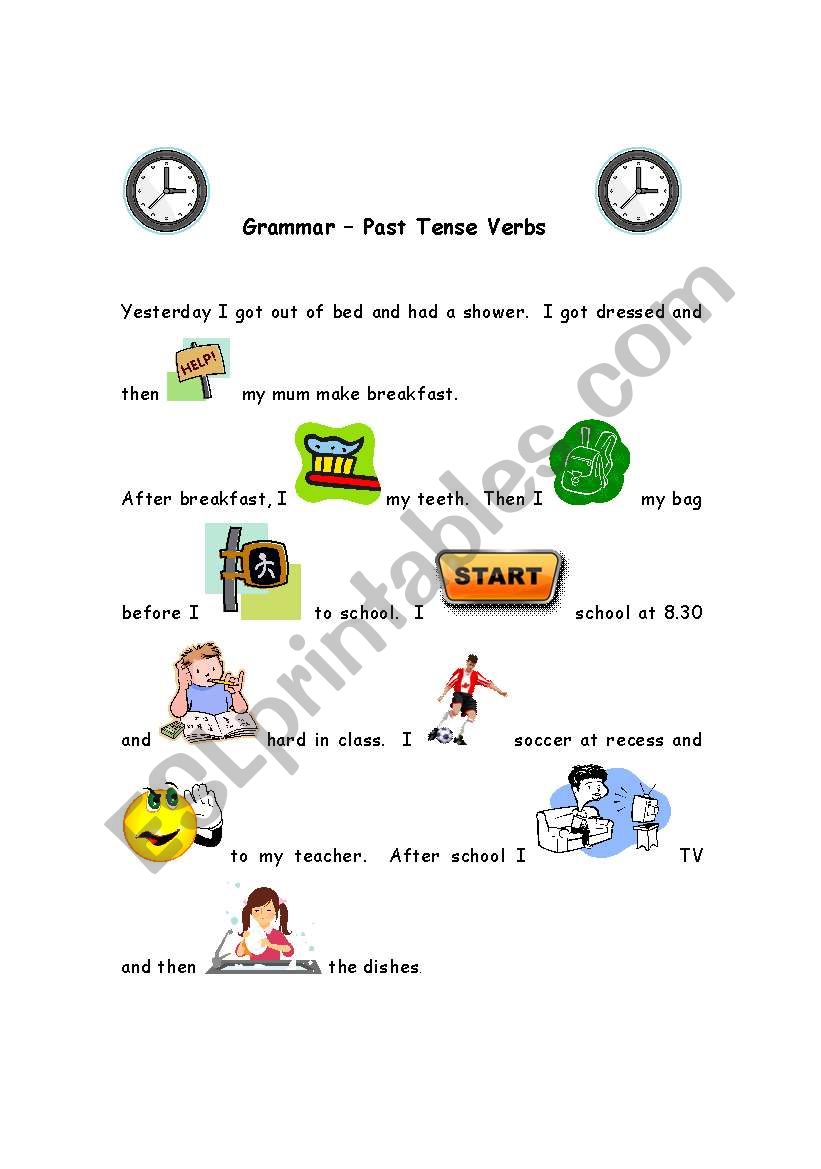 english-worksheets-past-tense-regular-verbs
