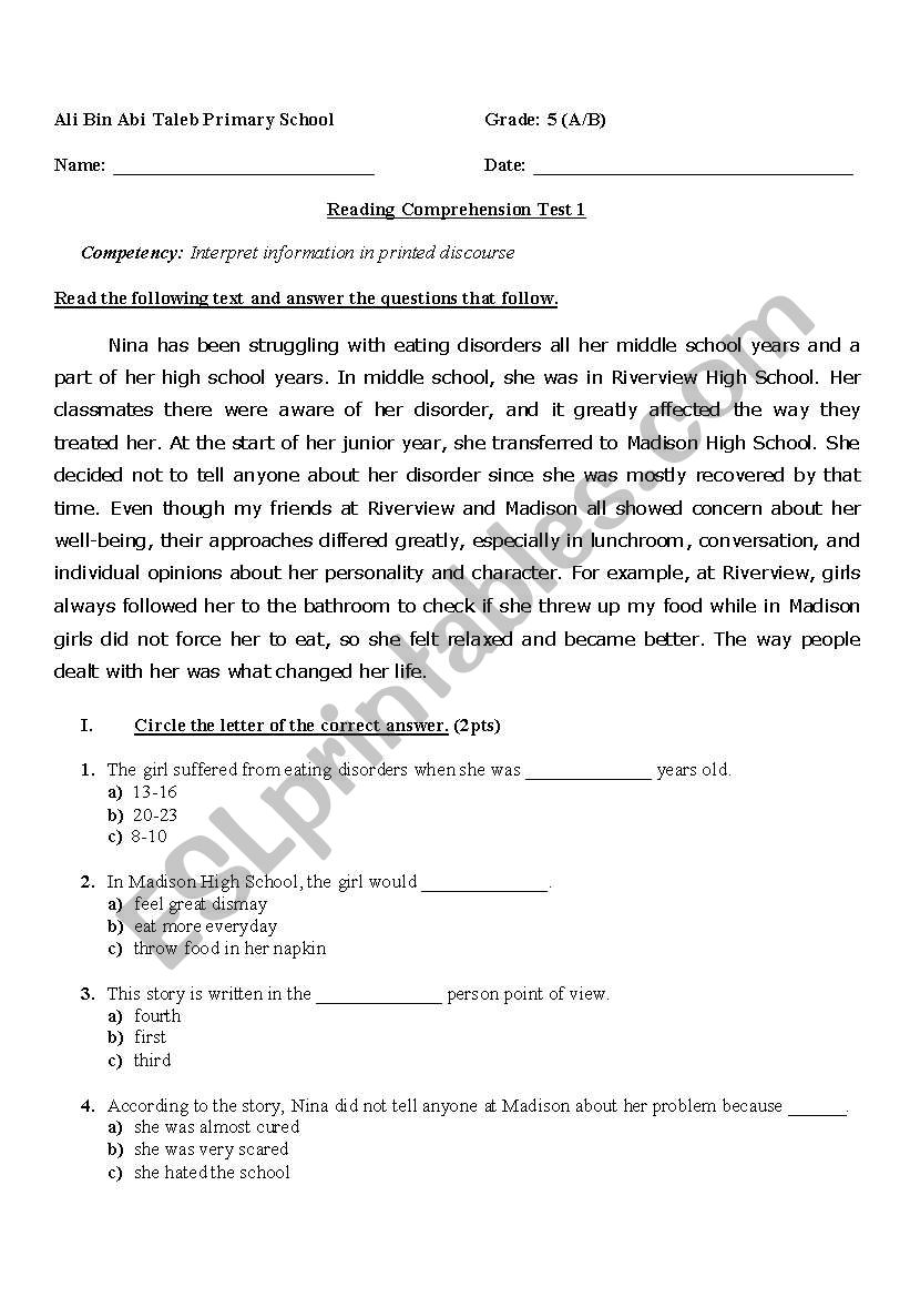 Best Reading Comprehension Year 5 English Worksheets Tips Reading
