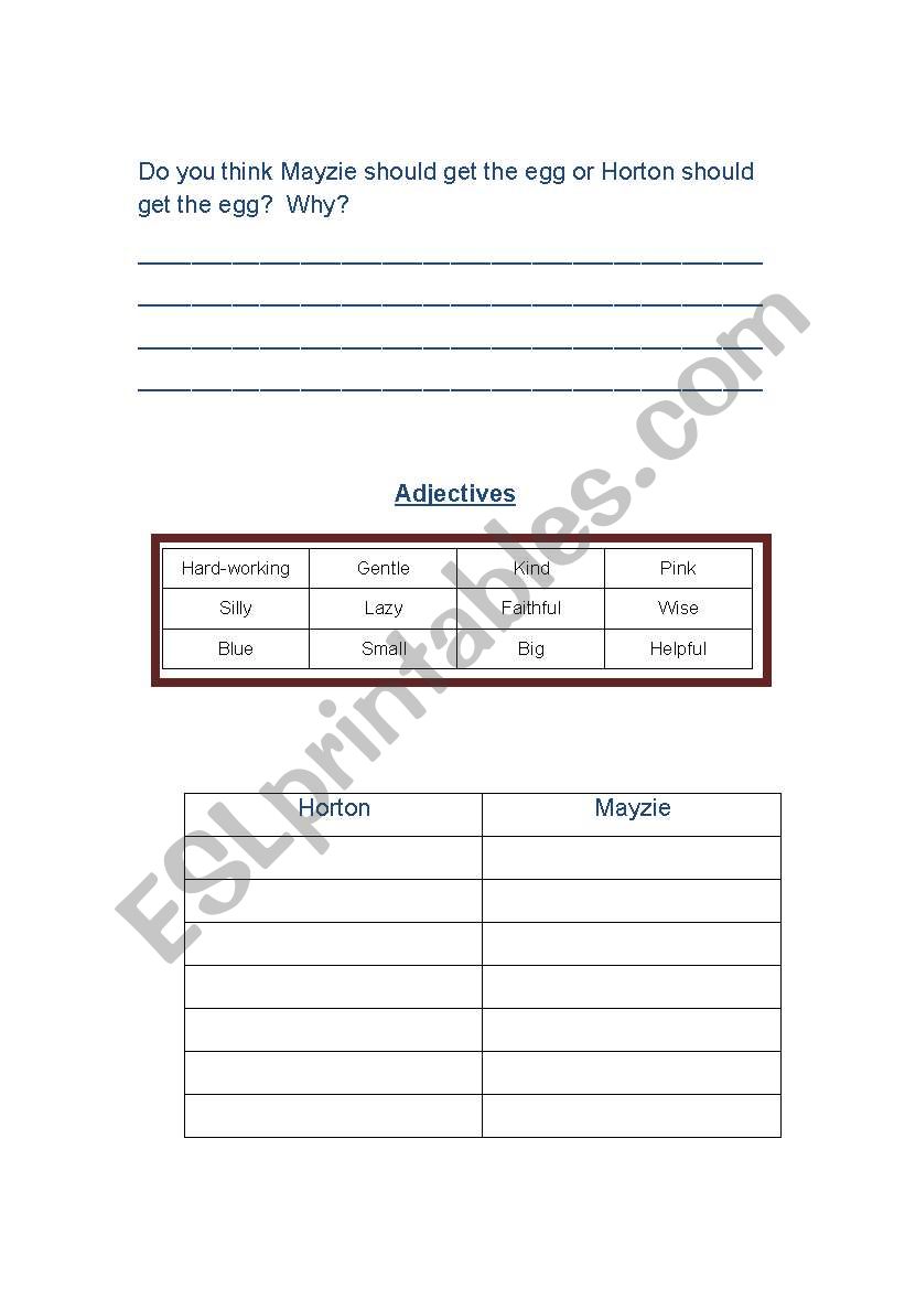 worksheet Horton Hatches The Egg Worksheets english worksheets horton hatches the egg