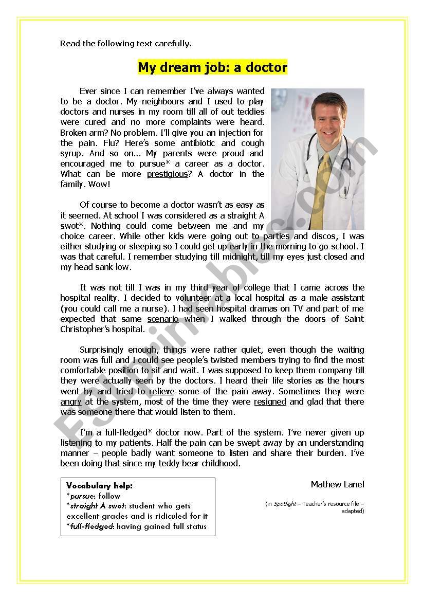 an essay on doctor