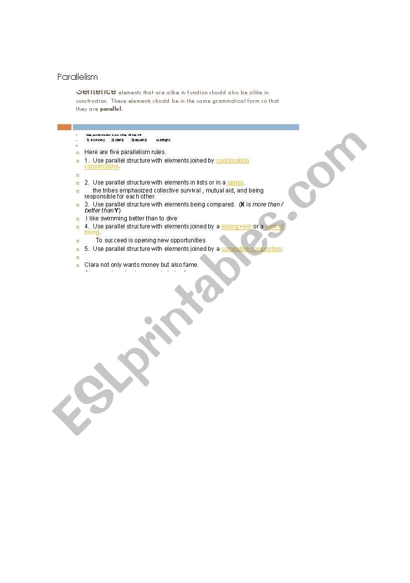 english-worksheets-parallelism