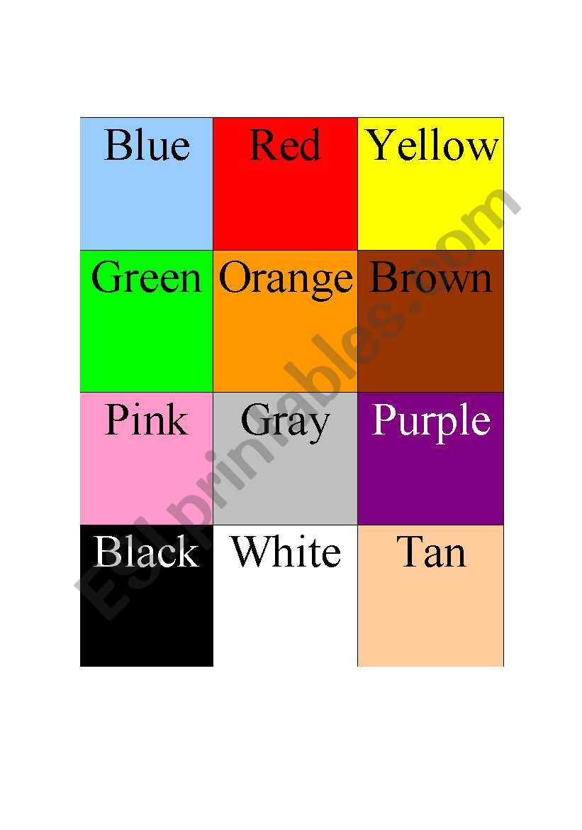 Words In Color Charts