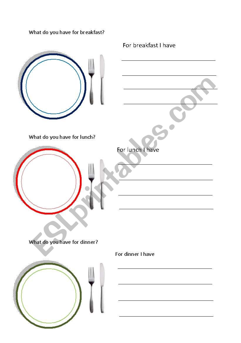 What do you have for breakfast ESL worksheet by Sarah B