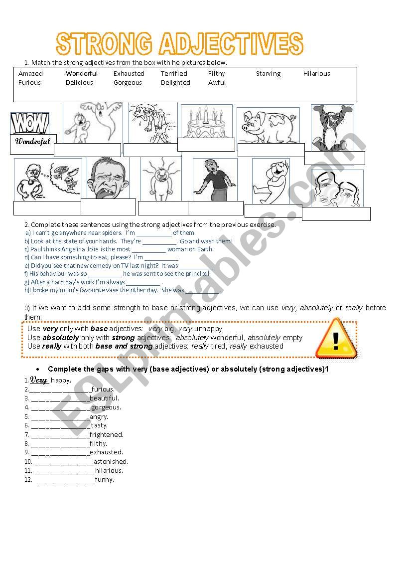 Strong Adjectives ESL Worksheet By Regy