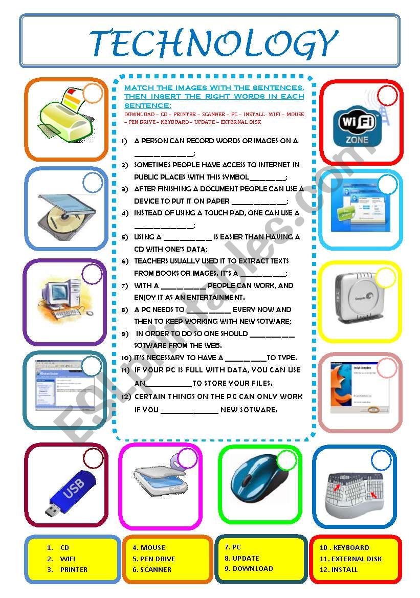 Technology Worksheets