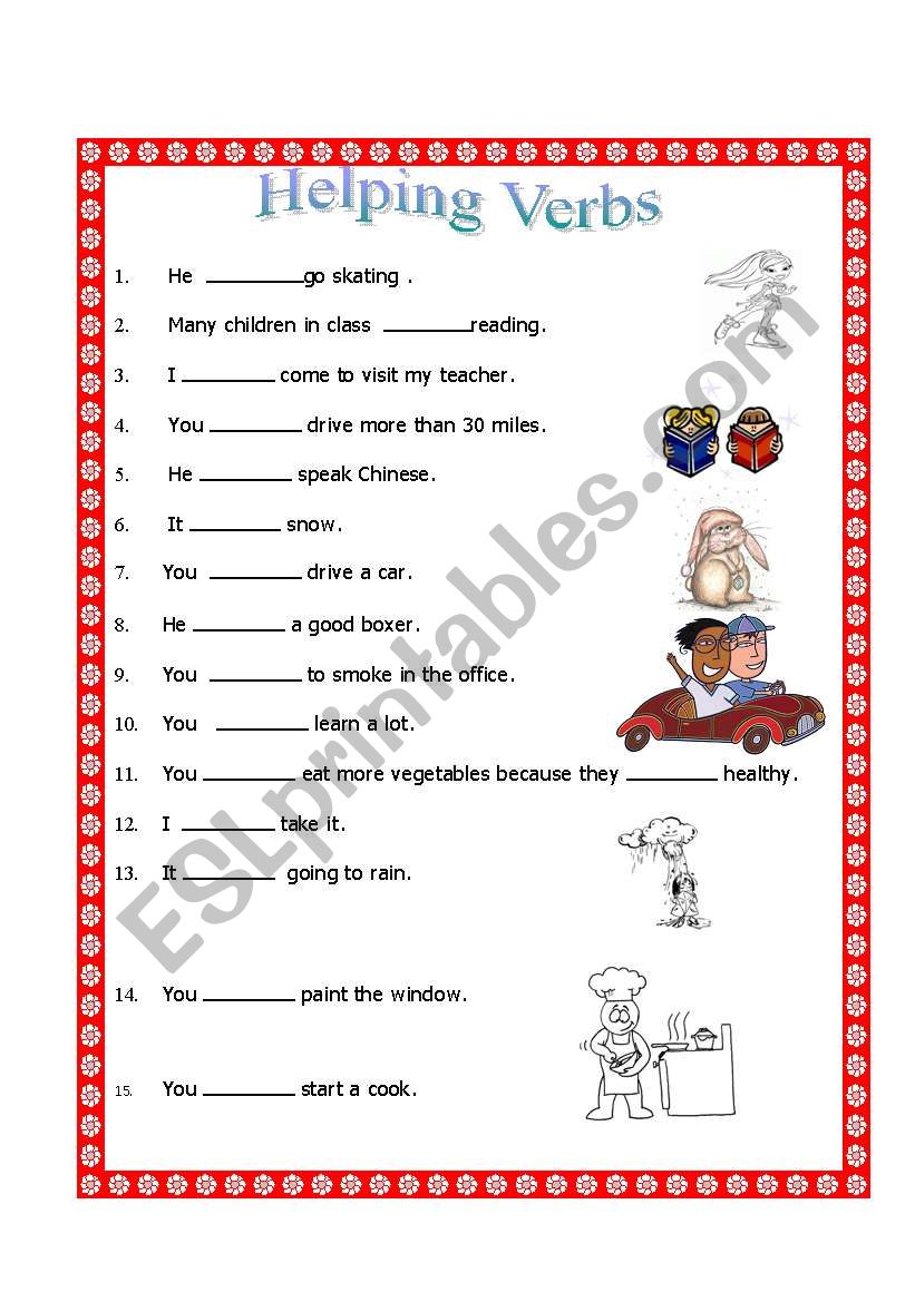 Free Printable Worksheets On Helping Verbs