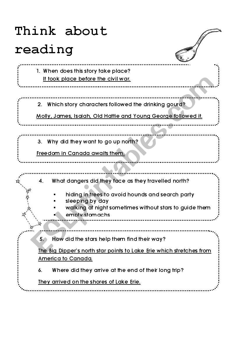 Worksheets Follow The Drinking Gourd Worksheets english worksheets follow the drinking gourd slaves on their way to freedom pre american civil war
