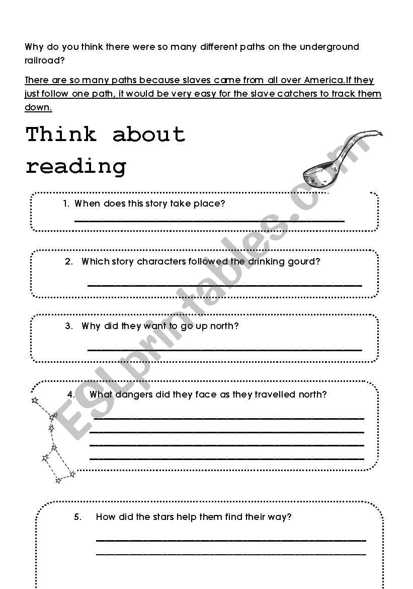 Worksheets Follow The Drinking Gourd Worksheets english worksheets follow the drinking gourd slaves on their way to freedom pre american civil war