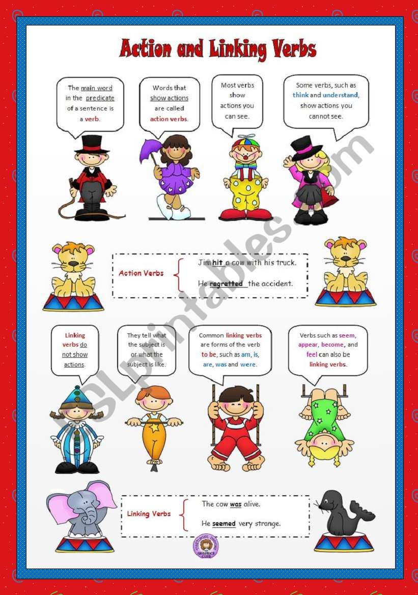 english-worksheets-action-and-linking-verbs