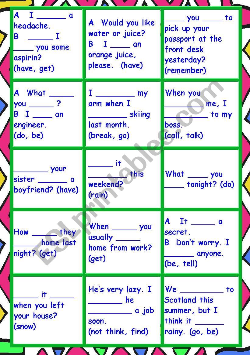 SIGNAL WORDS For 6 VERB TENSES ESL Worksheet By Rnrlisa