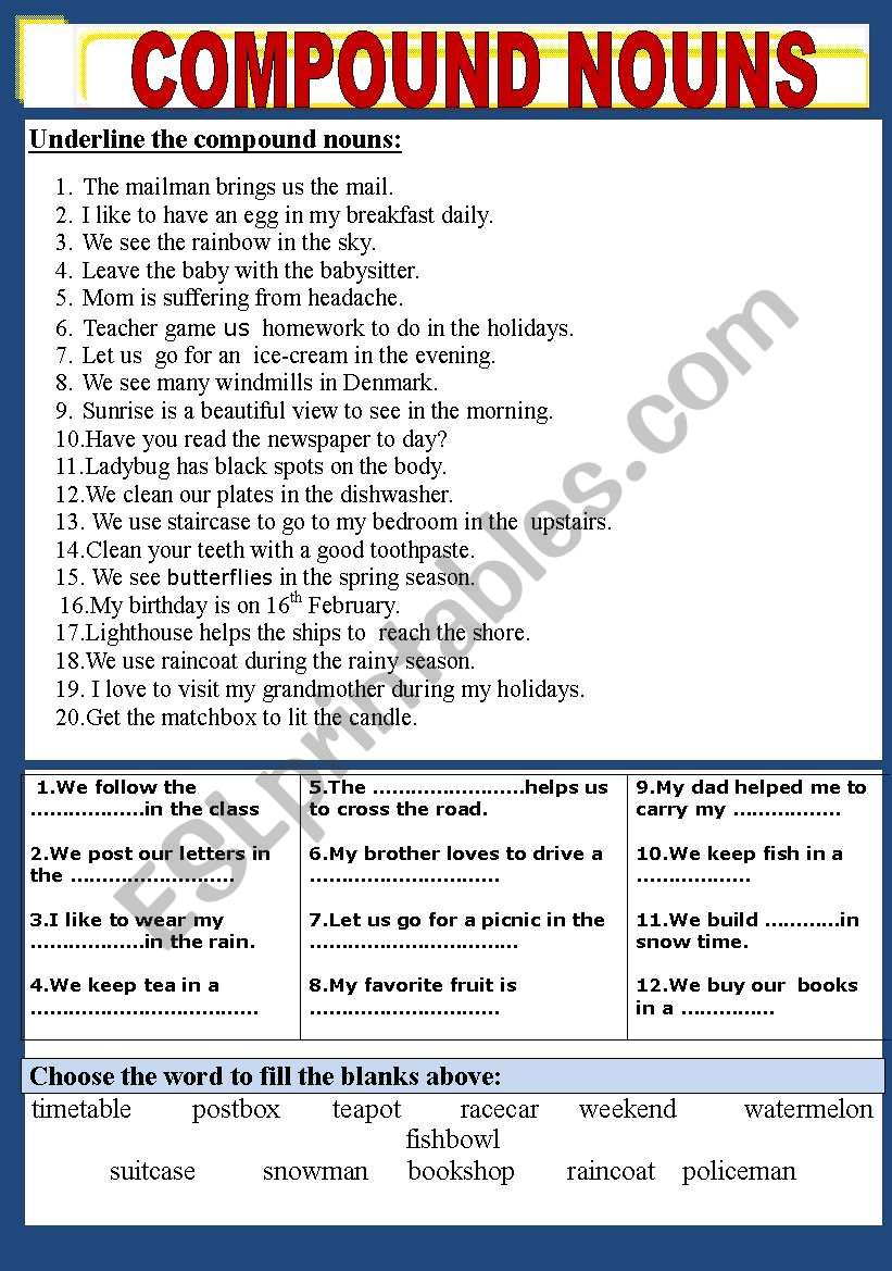 english-worksheets-compound-nouns