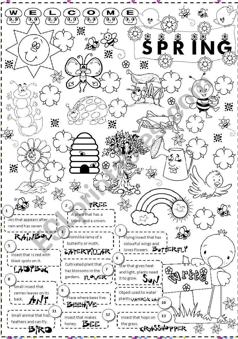 English Worksheets Spring