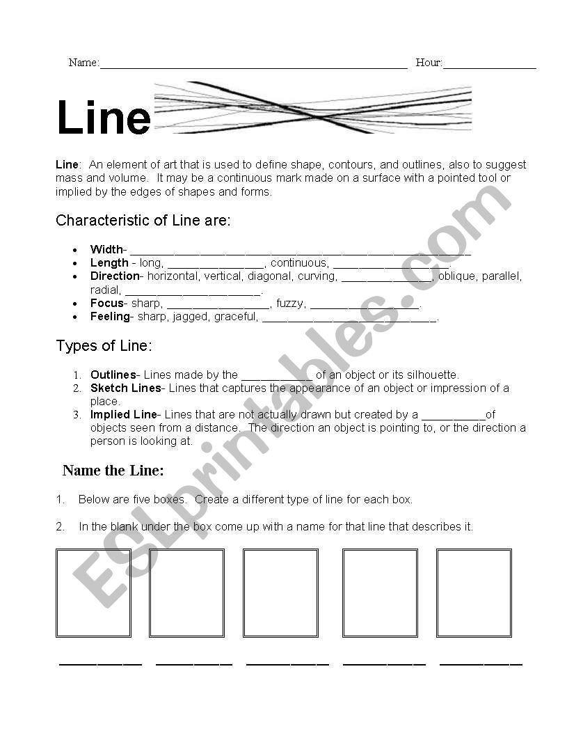 english-worksheets-element-of-line