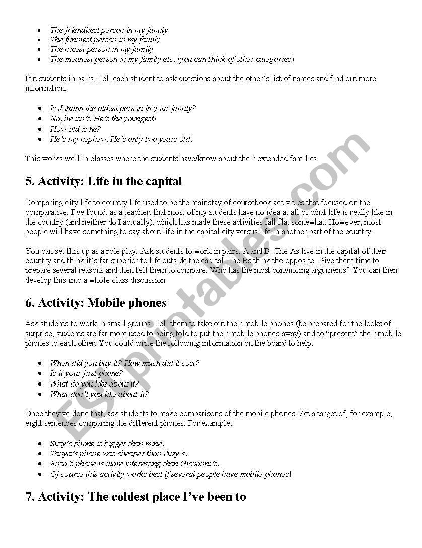comparatives and superlatives esl worksheet by latina 4u 200358