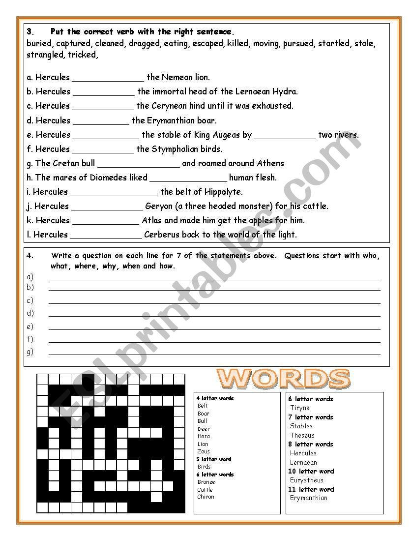 worksheet 12 Labors Of Hercules Worksheet english worksheets 12 labours of hercules