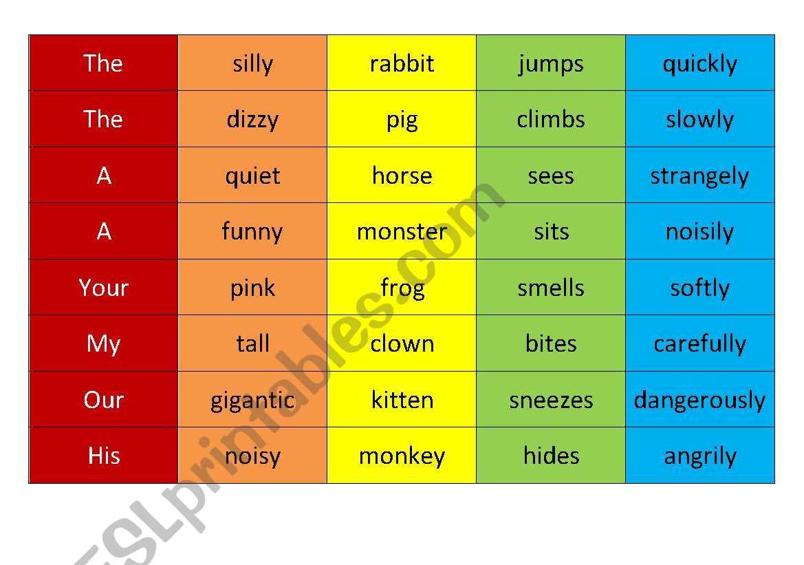 Silly Sentences Harder ESL Worksheet By Daegujeroen