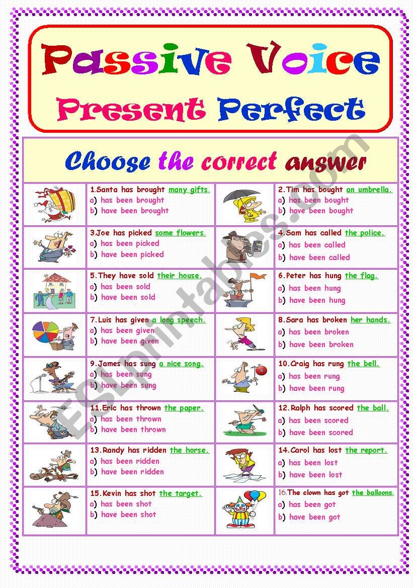 Passive Tense Worksheet