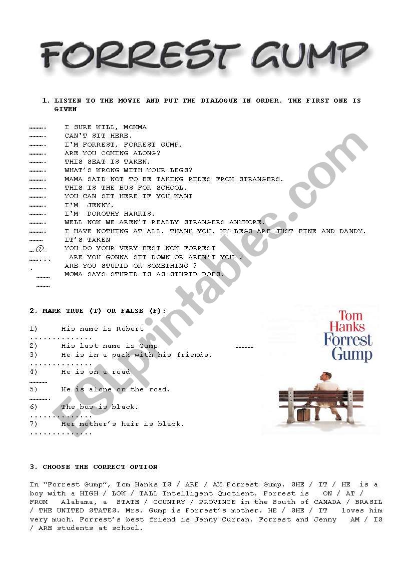 Forrest Gump - ESL worksheet by Cris M