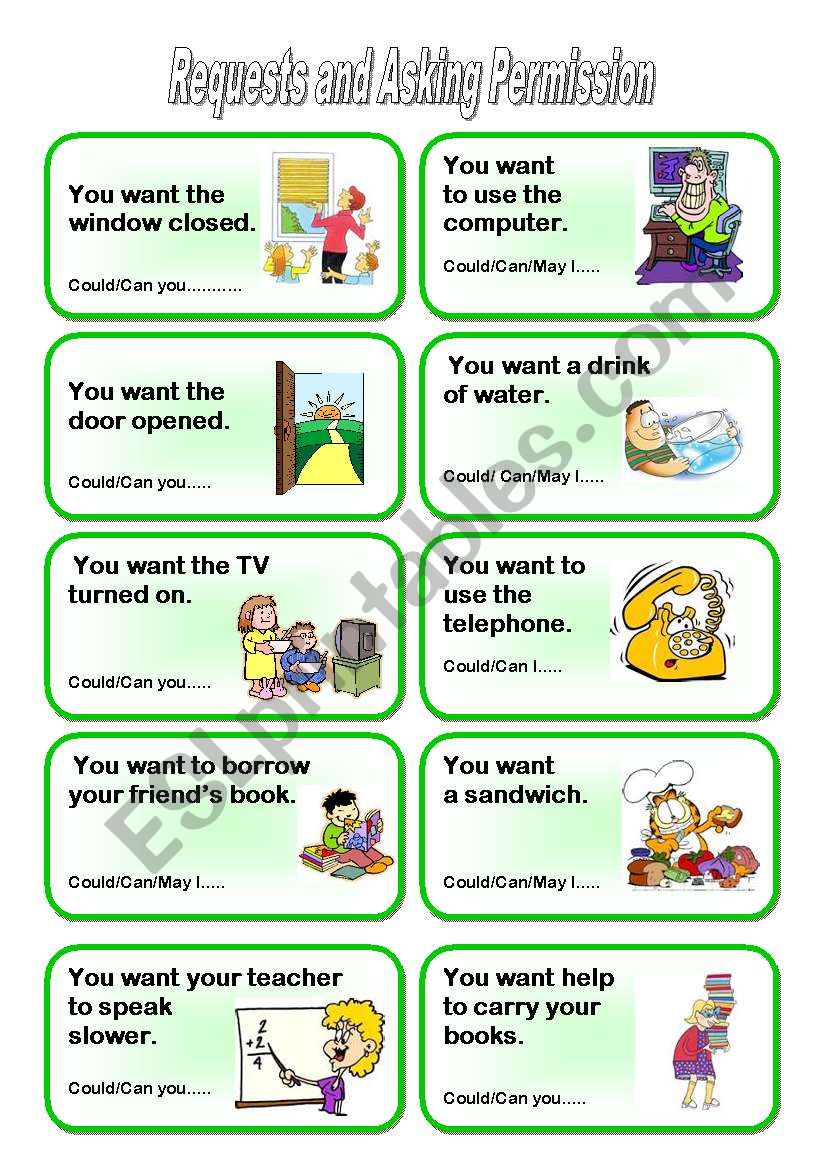 requests-and-asking-permission-esl-worksheet-by-carriekitten
