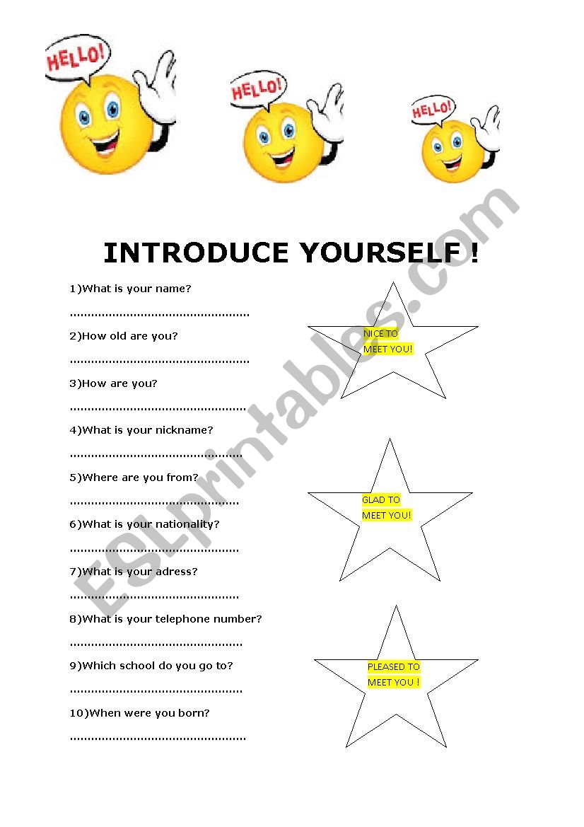 english-worksheets-introduce-yourself
