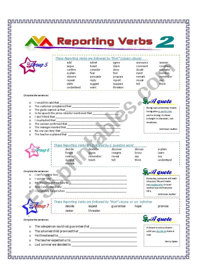 english-worksheets-reporting-verbs-part-2