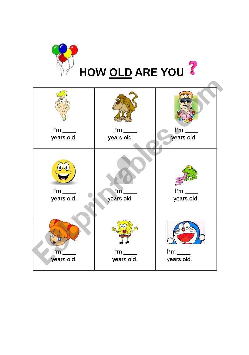 How Old Are You ESL Worksheet By Loragee