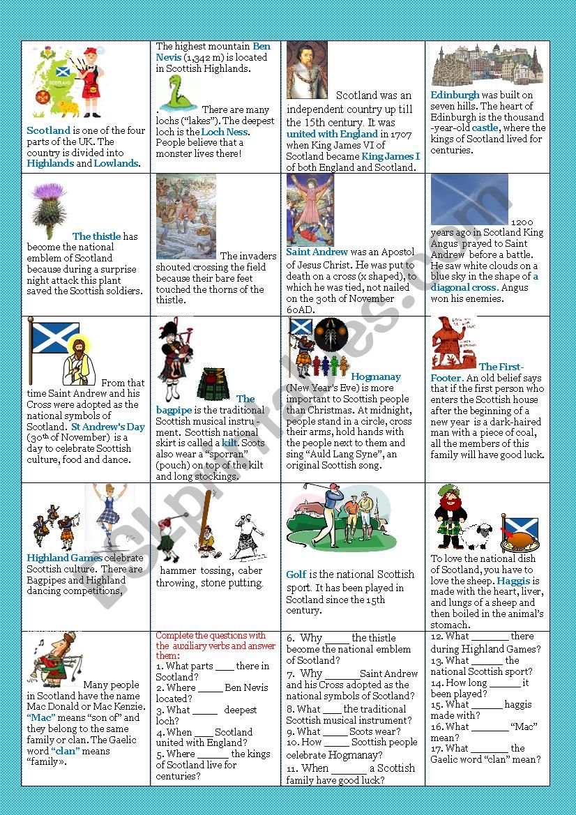 English worksheets: Scotland