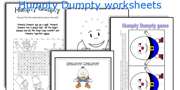 Humpty Dumpty worksheets