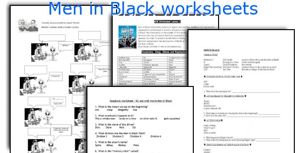 Men in Black worksheets