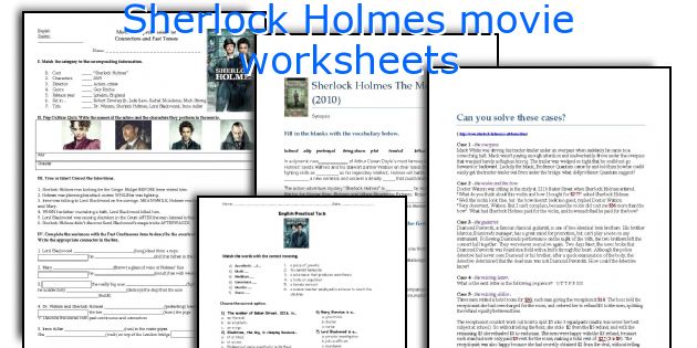 Sherlock Holmes movie worksheets