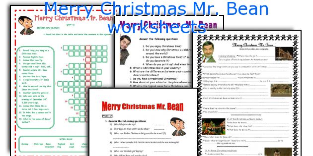 Merry Christmas Mr. Bean worksheets