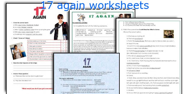 17 again worksheets