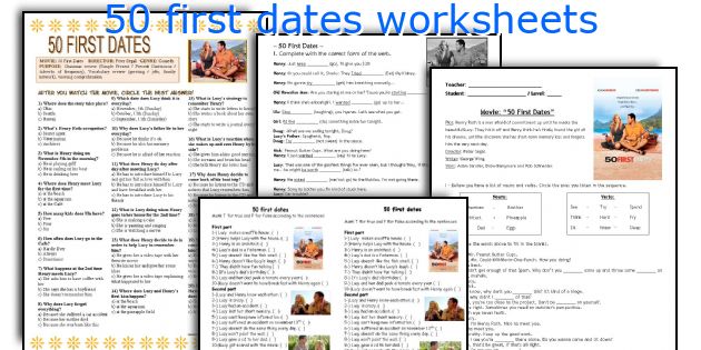 50 first dates worksheets